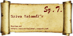 Sziva Talamér névjegykártya